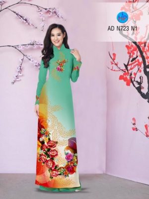 Vải áo dài hoa hồng AD N723