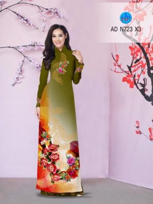 Vải áo dài hoa hồng AD N723