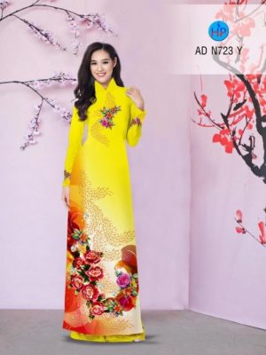 Vải áo dài hoa hồng AD N723