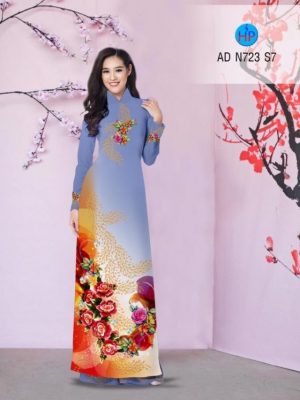 Vải áo dài hoa hồng AD N723