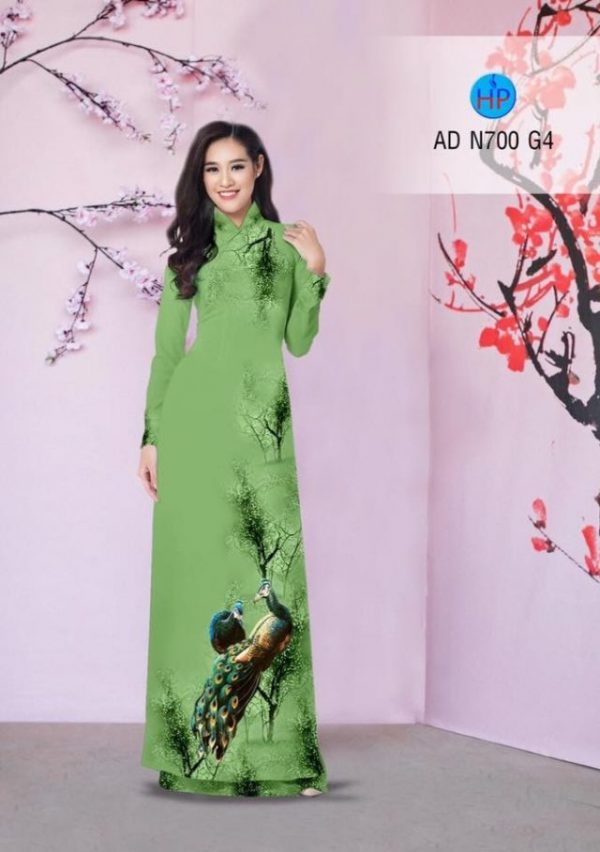 Vải áo dài chim công AD N700