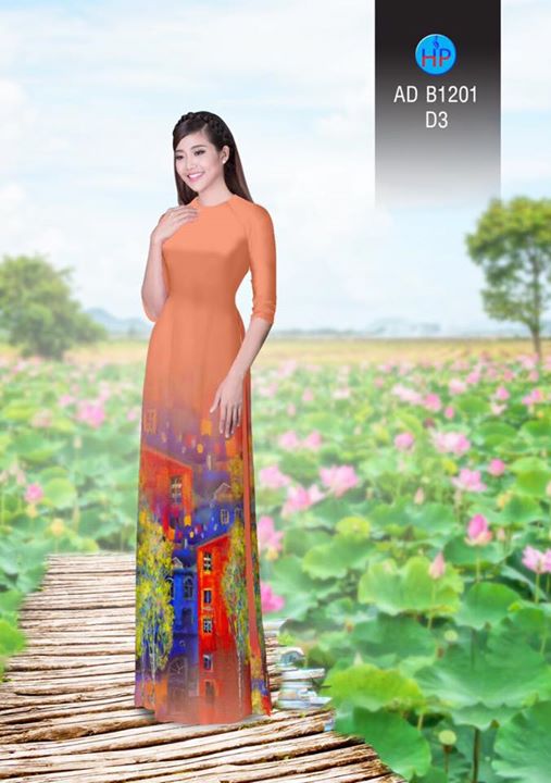 Vải áo dài Tranh 3D AD B1201 27