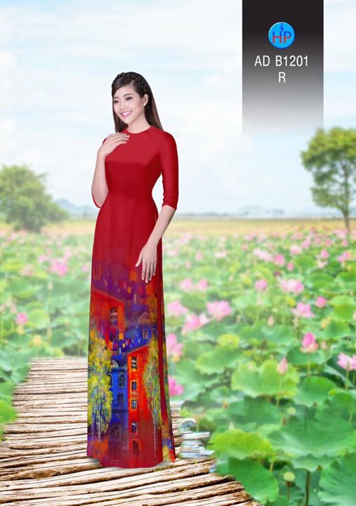 Vải áo dài Tranh 3D AD B1201 37