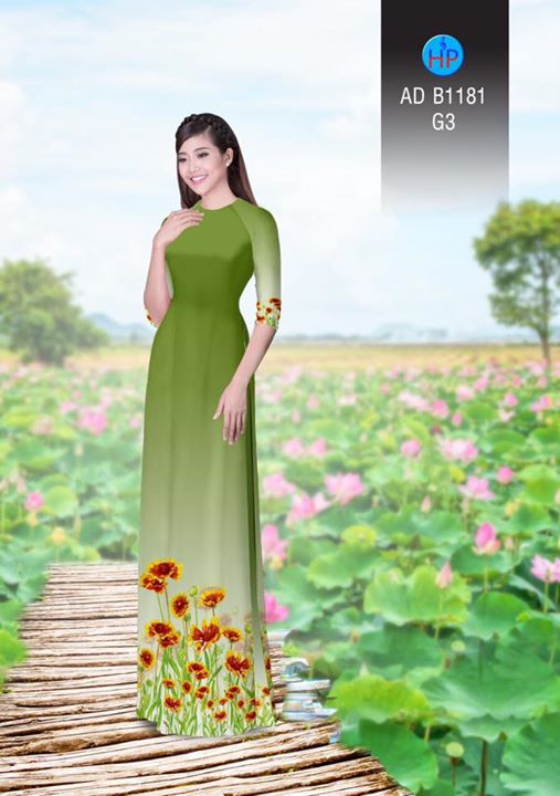 Vải áo dài Hoa Cúc AD B1181 34