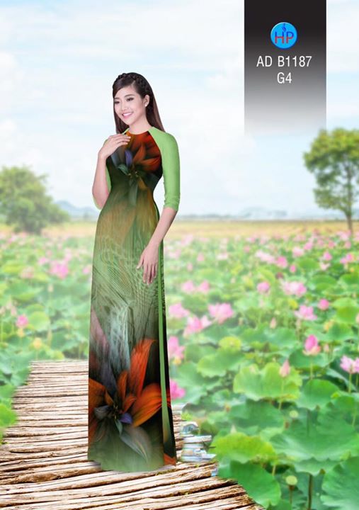 Vải áo dài Hoa ảo 3D AD B1187 30