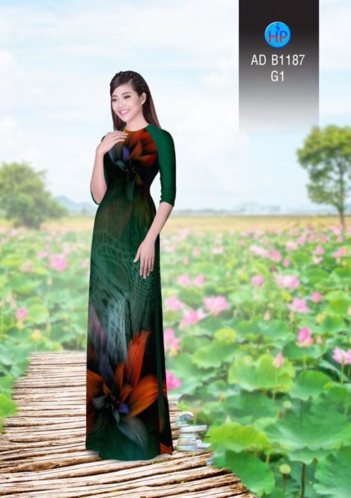 Vải áo dài Hoa ảo 3D AD B1187 32