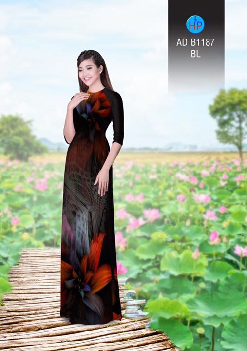 Vải áo dài Hoa ảo 3D AD B1187 34