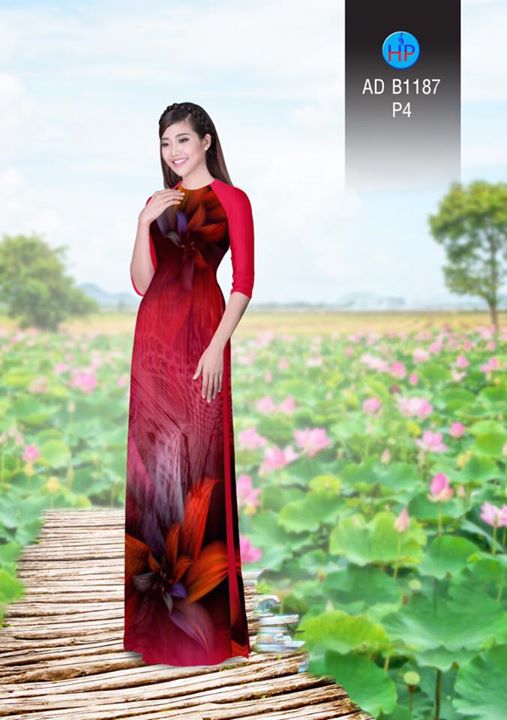 Vải áo dài Hoa ảo 3D AD B1187 35