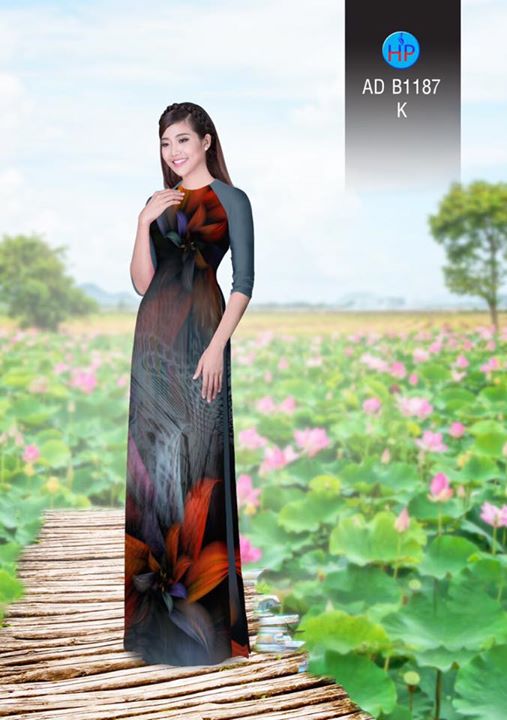 Vải áo dài Hoa ảo 3D AD B1187 36