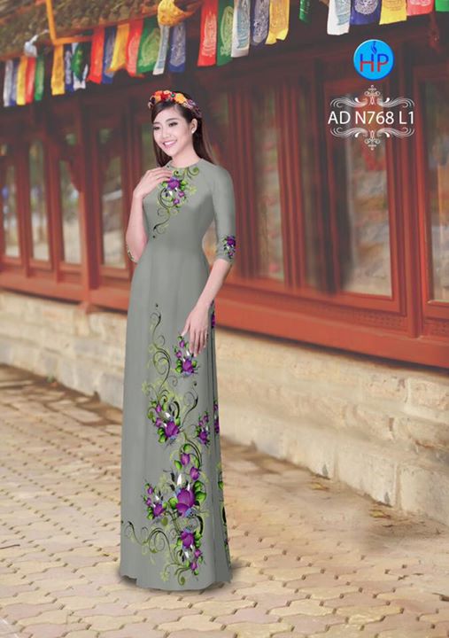 Vải áo dài Hoa in 3D AD N768 27