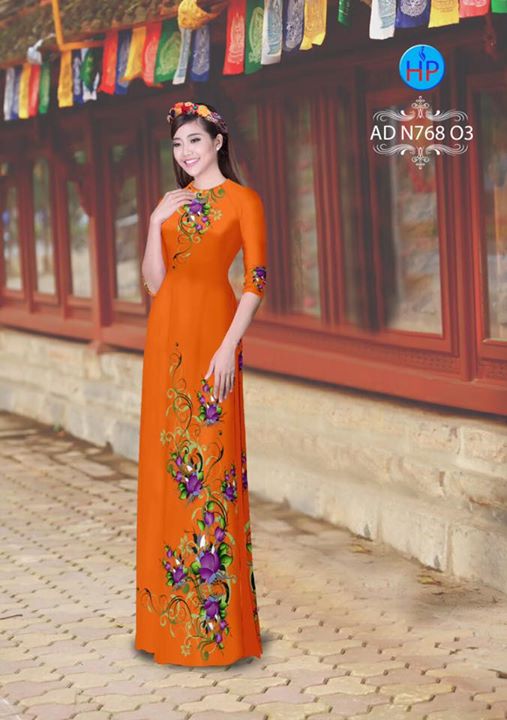 Vải áo dài Hoa in 3D AD N768 28