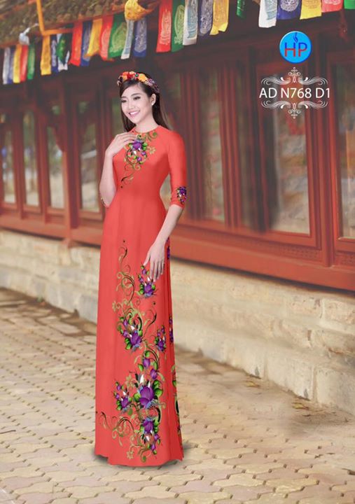 Vải áo dài Hoa in 3D AD N768 31