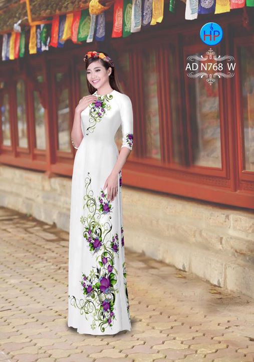 Vải áo dài Hoa in 3D AD N768 30