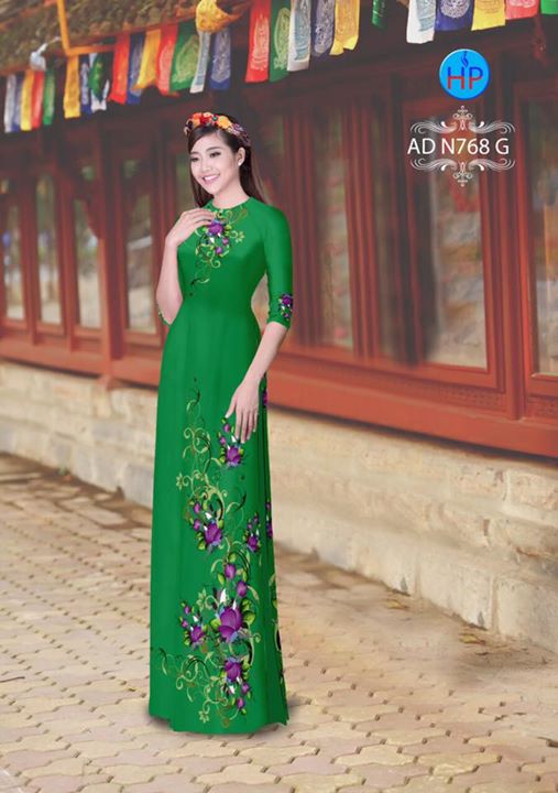 Vải áo dài Hoa in 3D AD N768 32