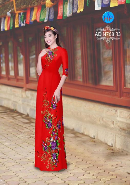 Vải áo dài Hoa in 3D AD N768 35