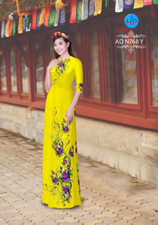 Vải áo dài Hoa in 3D AD N768 36