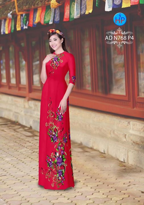 Vải áo dài Hoa in 3D AD N768 37
