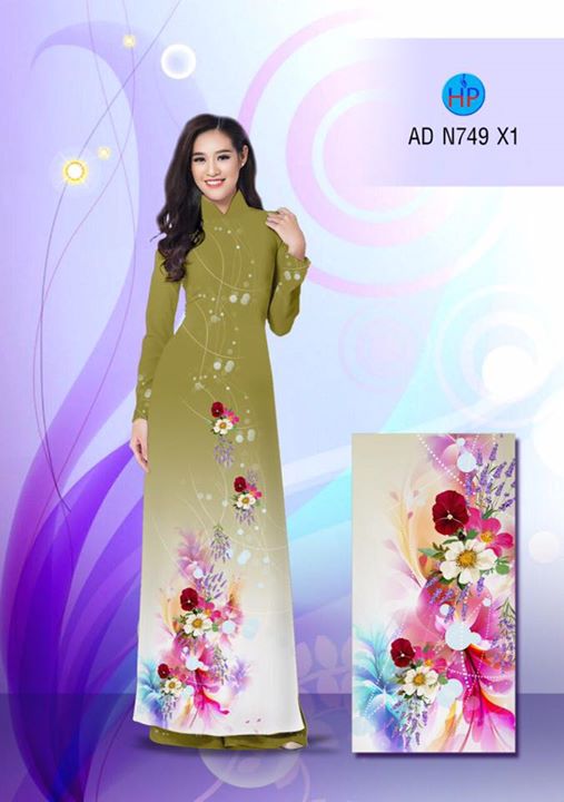 Vải áo dài Hoa in 3D AD N749 27