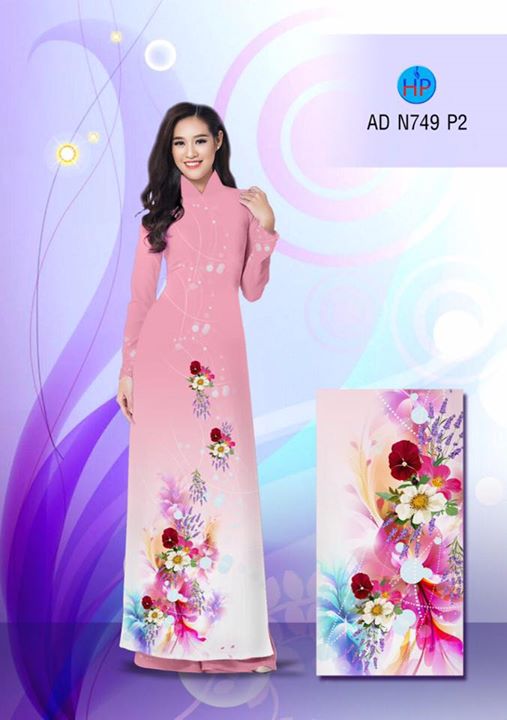 Vải áo dài Hoa in 3D AD N749 32