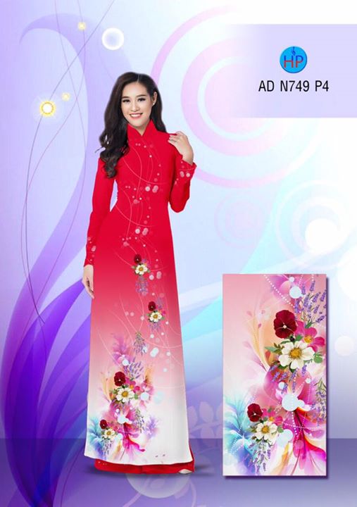 Vải áo dài Hoa in 3D AD N749 34
