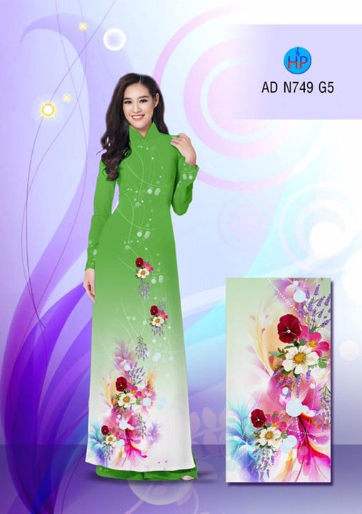 Vải áo dài Hoa in 3D AD N749 36