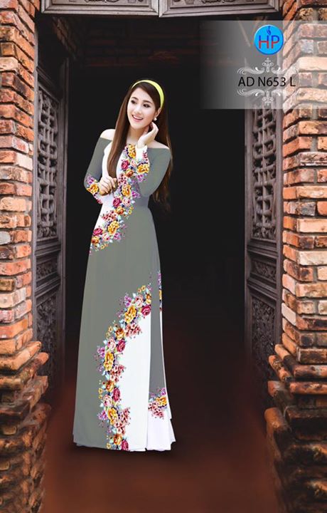 Vải áo dài Hoa in 3D AD N653 37