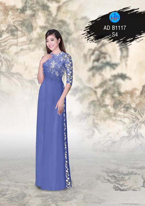 Vải áo dài hoa ly AD B1117 27