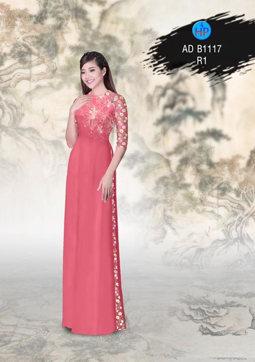 Vải áo dài hoa ly AD B1117 28