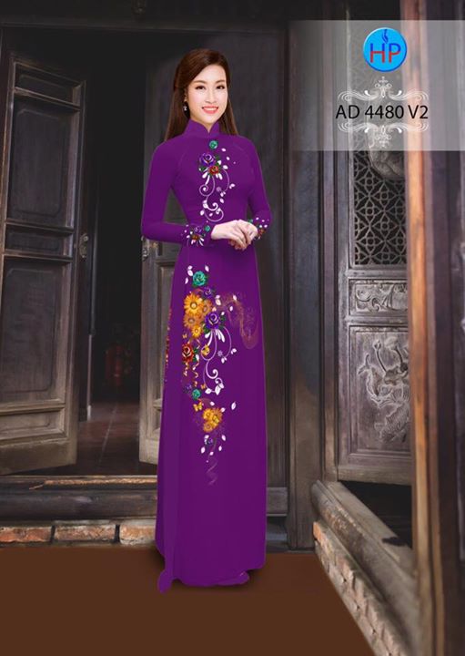 Vải áo dài Hoa in 3D AD 4480 33