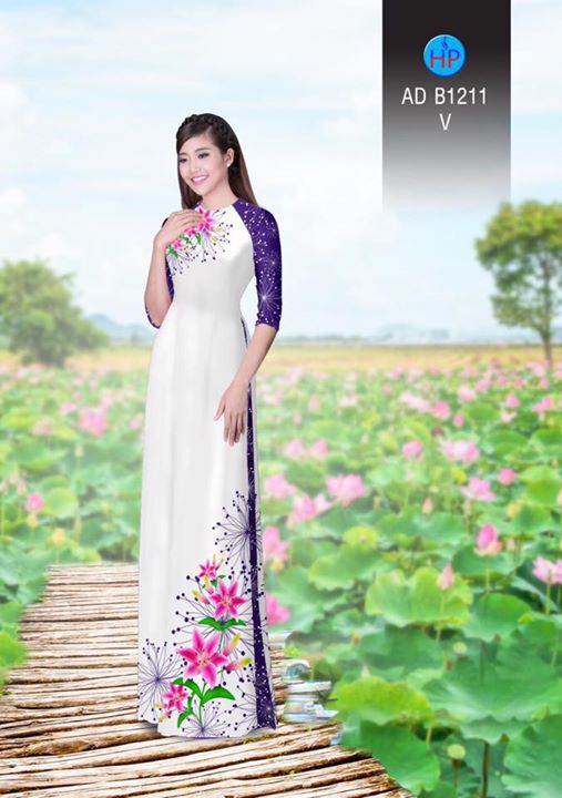 Vải áo dài Hoa lily AD B1211 28