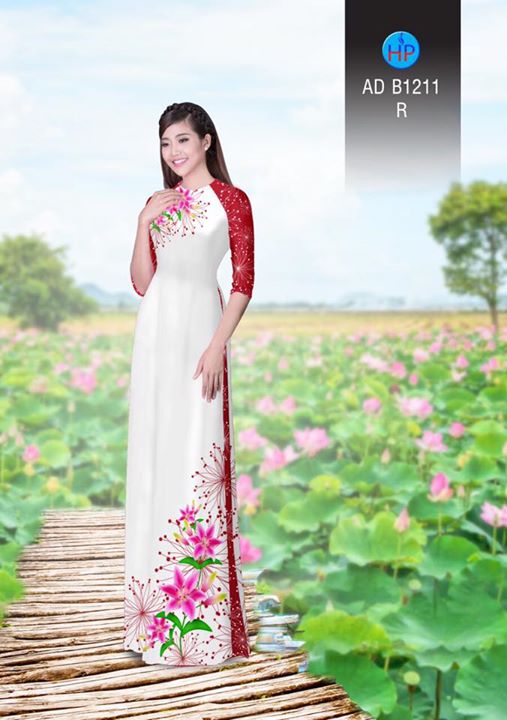 Vải áo dài Hoa lily AD B1211 32