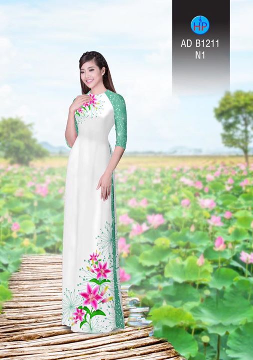Vải áo dài Hoa lily AD B1211 33