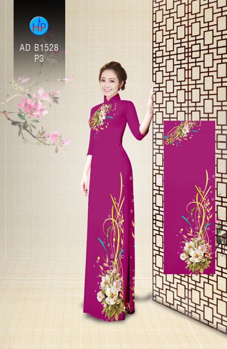 Vải áo dài Hoa in 3D AD B1528 35