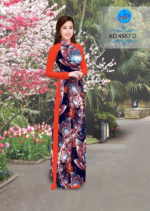 Vải áo dài Hoa Ảo 3D rực rỡ AD 4567 29