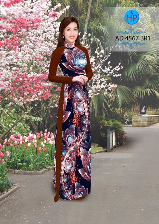 Vải áo dài Hoa Ảo 3D rực rỡ AD 4567 34
