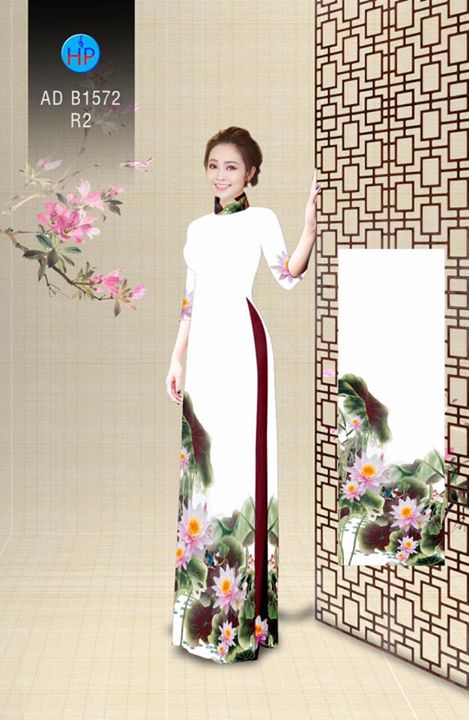 Vải áo dài Hoa Sen thanh khiết dịu dàng AD B1572 31