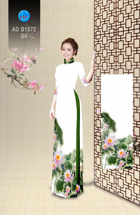 Vải áo dài Hoa Sen thanh khiết dịu dàng AD B1572 32