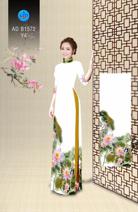 Vải áo dài Hoa Sen thanh khiết dịu dàng AD B1572 35