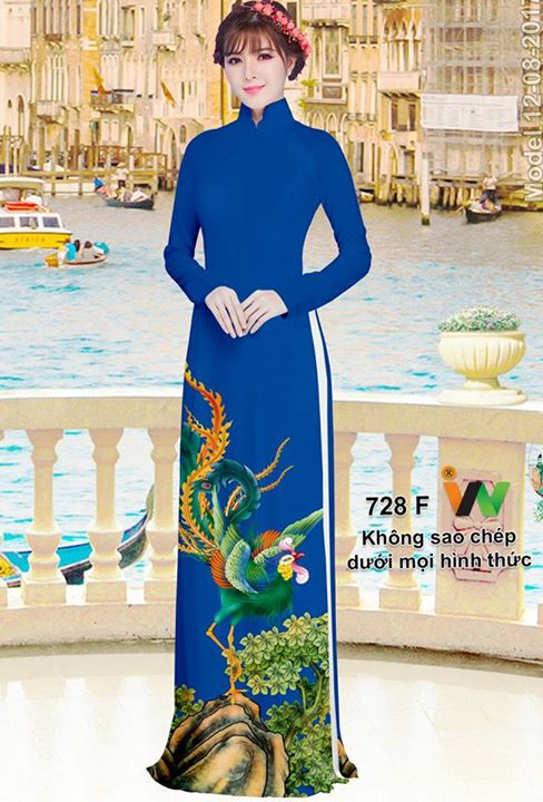 Vải áo dài chim công AD IW 728 31