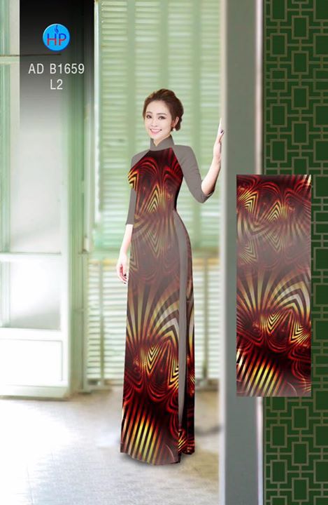 Vải áo dài Hoa ảo 3D AD B1659 34