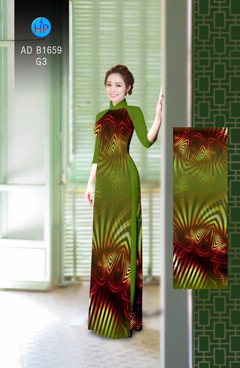 Vải áo dài Hoa ảo 3D AD B1659 35