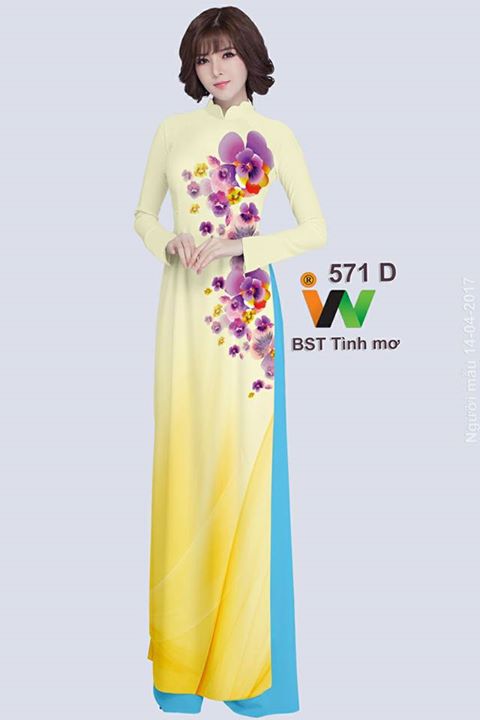 Vải áo dài hoa lan hồ điệp AD IW 571 30