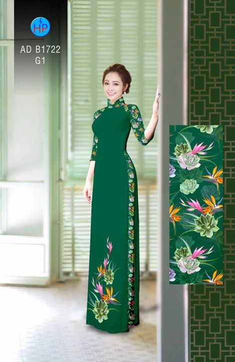 Vải áo dài Hoa Sen và hoa Thiên Điểu AD B1722 28