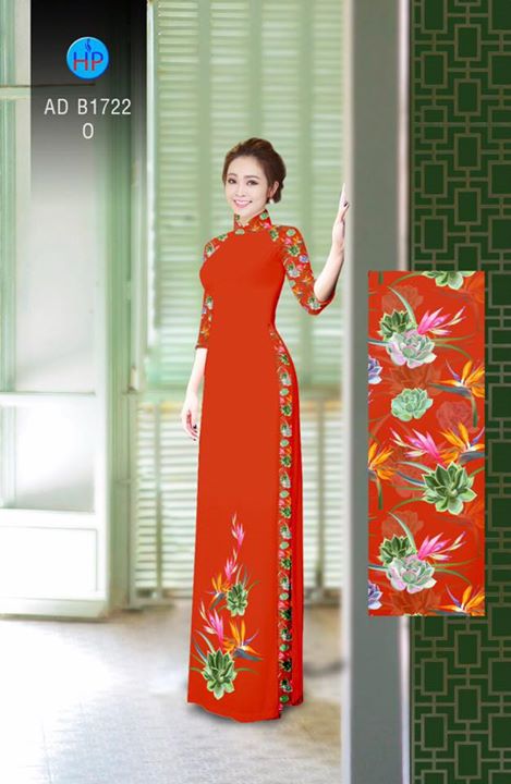 Vải áo dài Hoa Sen và hoa Thiên Điểu AD B1722 30