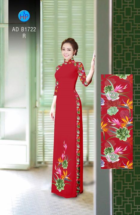 Vải áo dài Hoa Sen và hoa Thiên Điểu AD B1722 31