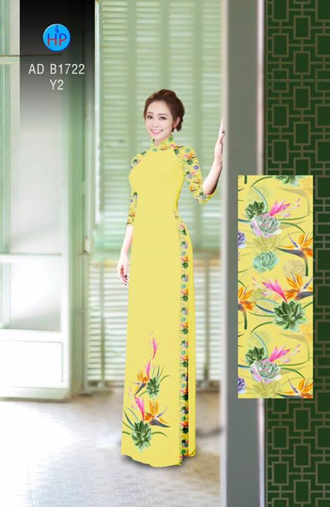 Vải áo dài Hoa Sen và hoa Thiên Điểu AD B1722 36