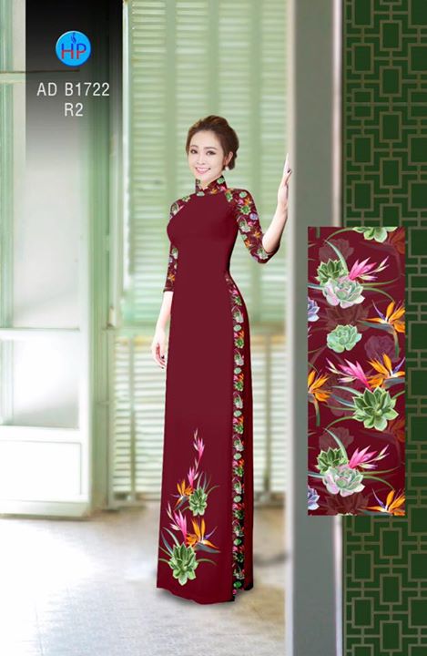 Vải áo dài Hoa Sen và hoa Thiên Điểu AD B1722 35