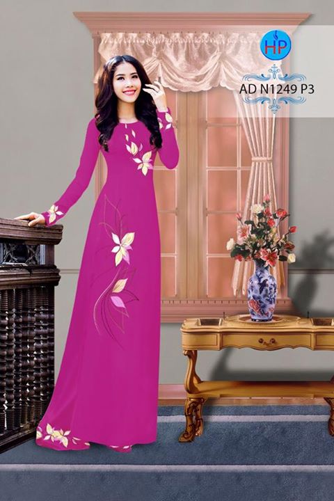 Vải áo dài Hoa in 3D AD N1249 35
