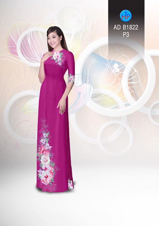 Vải áo dài Hoa in 3D AD B1822 35
