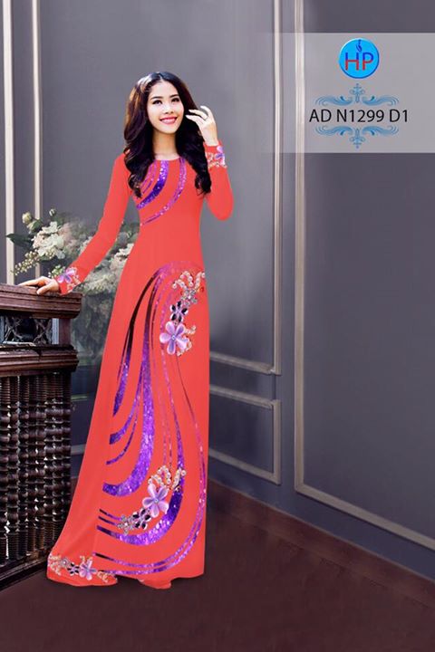 Vải áo dài Hoa in 3D AD N1299 34